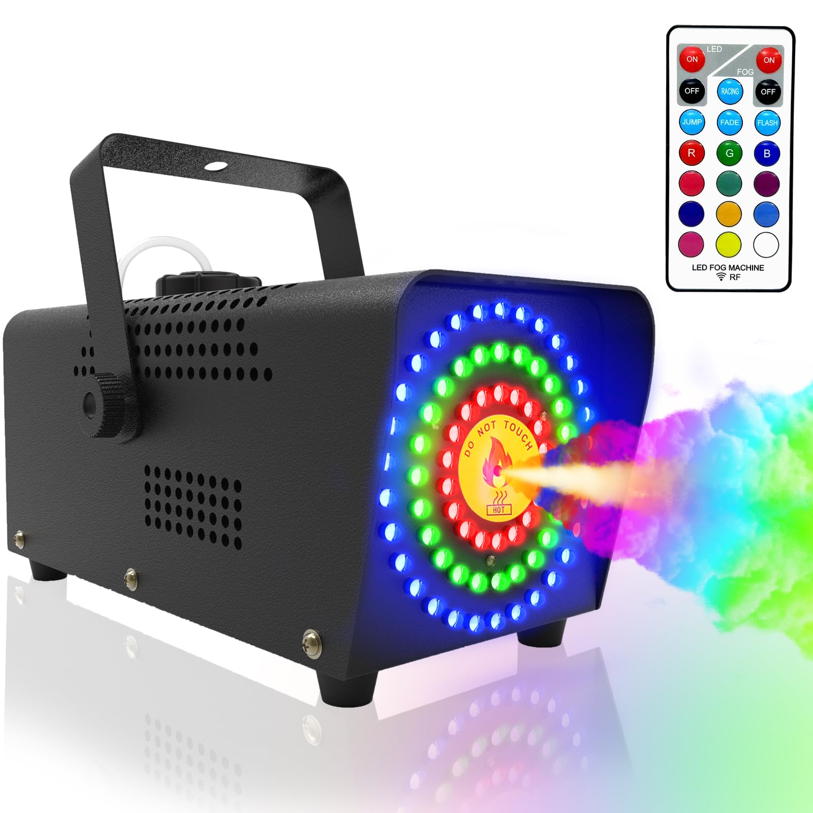 IMONE Christmas Fog Machine with 72 LED Lights - Remote Control Smoke Machine for Outdoor Parties, Halloween, and Holiday Displays | Dazzling Fog & Light Effects for Events, Concerts, and Stage Performances