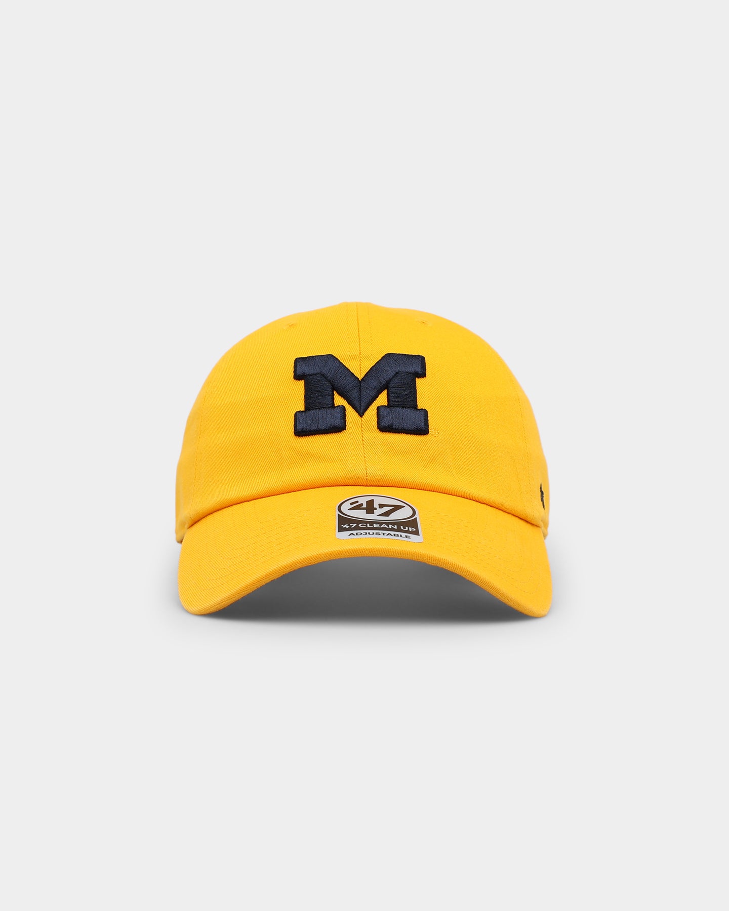 47 Brand Michigan Wolverines '47 Clean Up Strapback Adjustable Hat - Vintage Gold Snapback for Men & Women - Perfect for Football Games, Tailgating & College Fan Gear