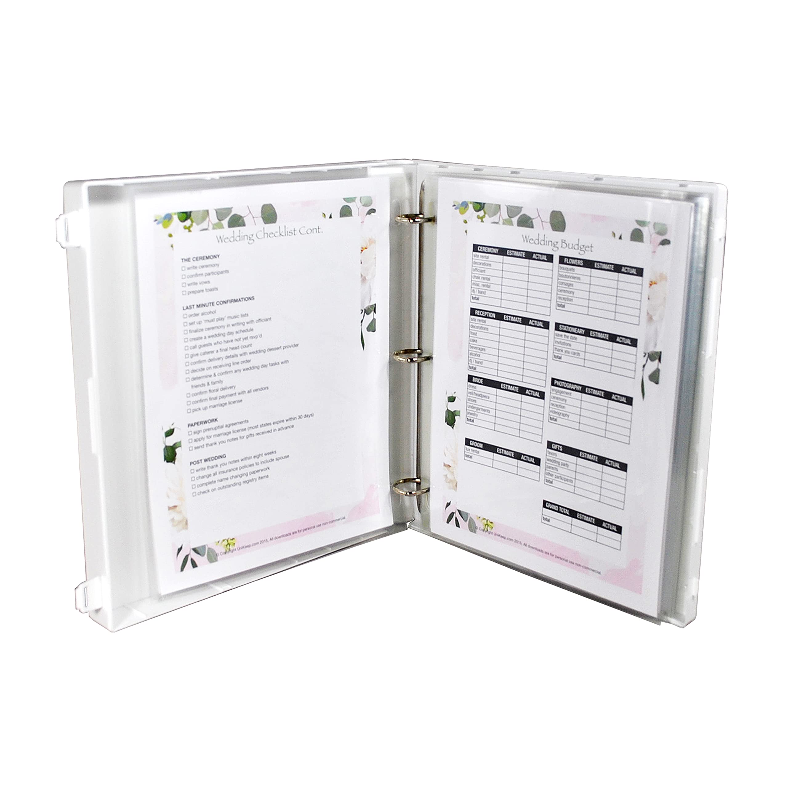 UniKeep Wedding Planning Binder Kit Organizer - Floral Design 2021 Edition (33 Pages, Standard Size) | Perfect for Brides, Wedding Planners & DIY Couples | Budget Tracking, Guest Lists & Venue Planning