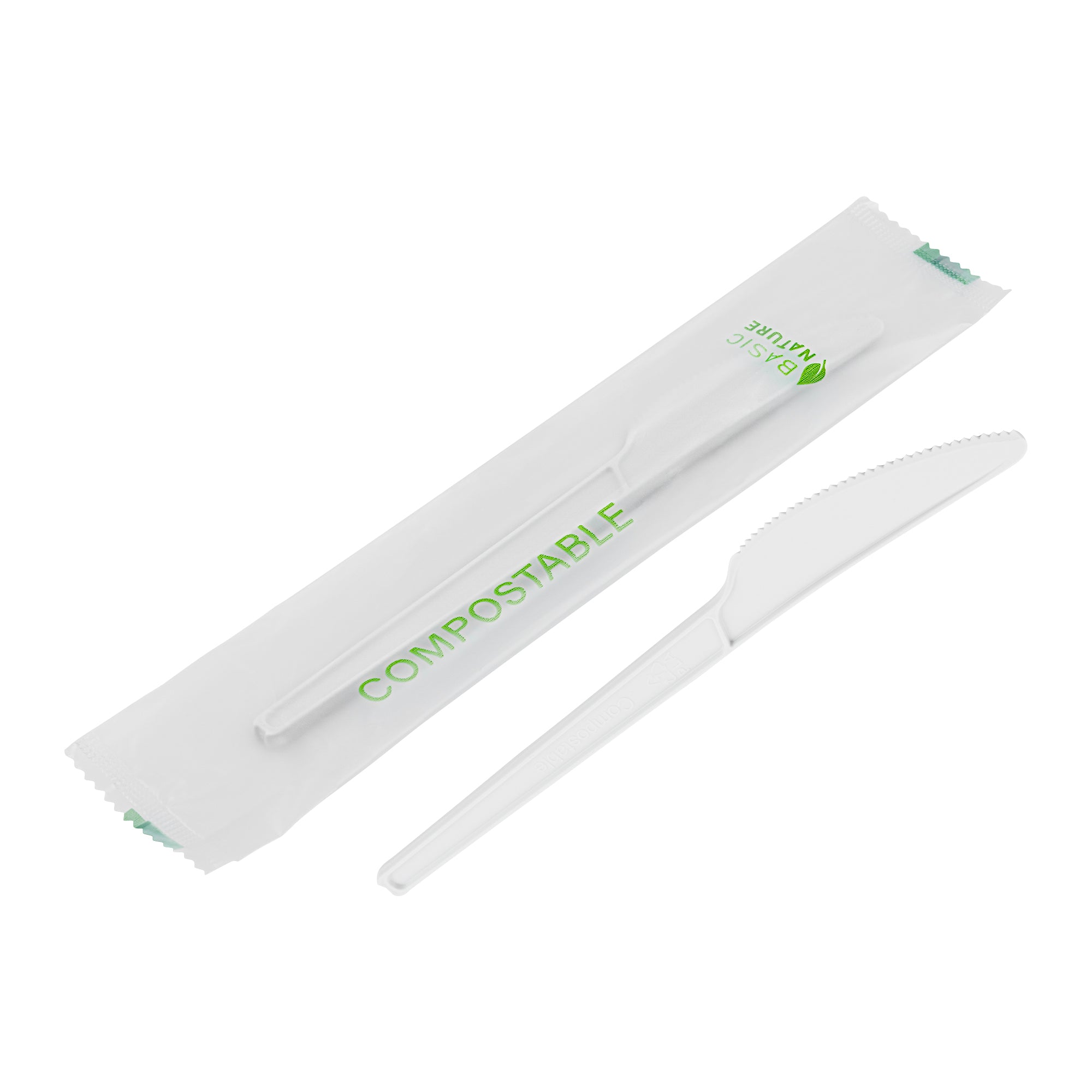 Eco-Friendly White CPLA Plastic Knives - 250 Count Compostable Heat-Resistant Cutlery (6.5 Inch) for Picnics, Parties & Outdoor Dining