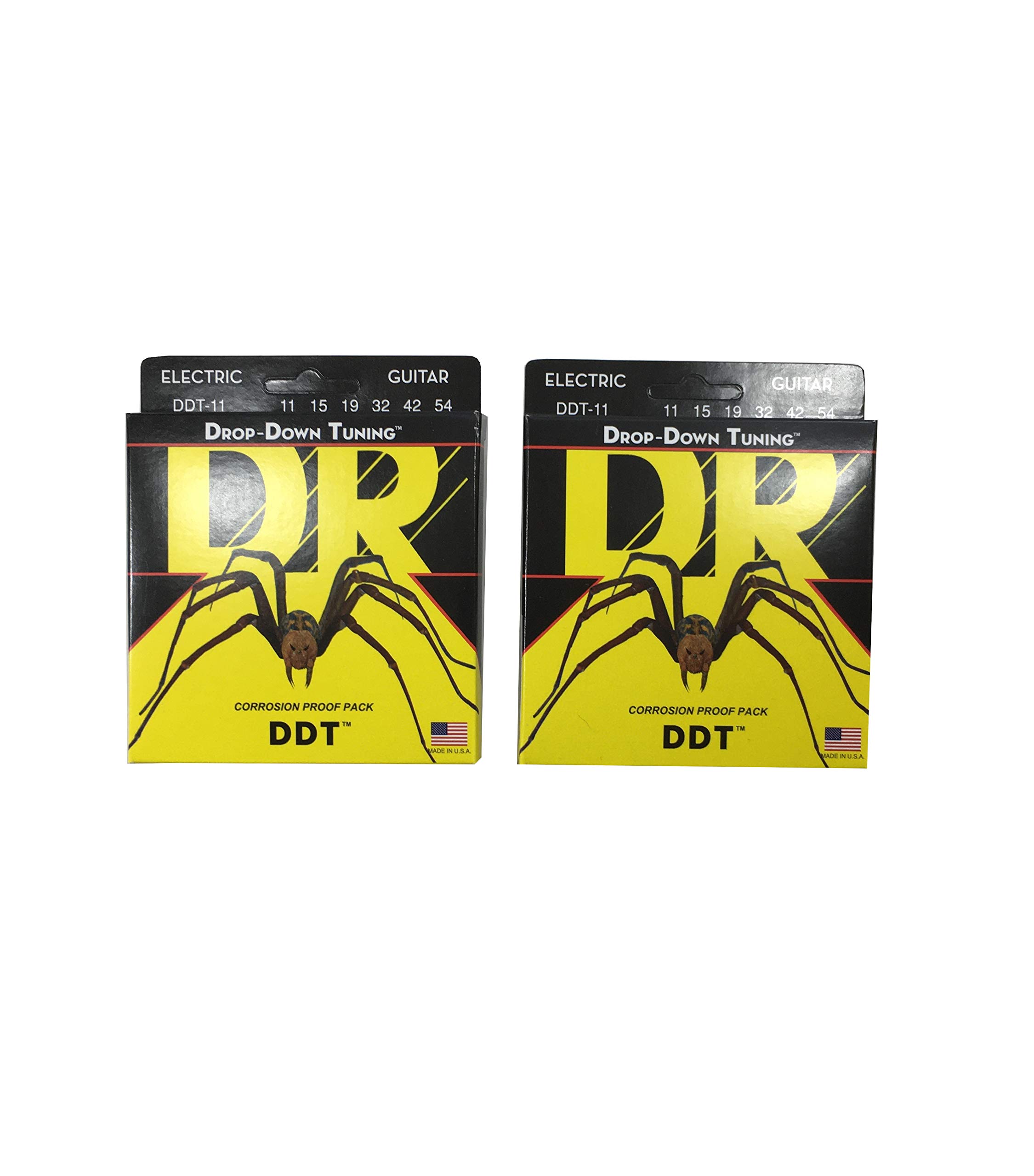 DR Guitar Strings Electric DDT Drop Down Tuning 11-54 Extra Heavy Gauge 2 Pack - Perfect for Metal, Rock & Drop Tuning Performances
