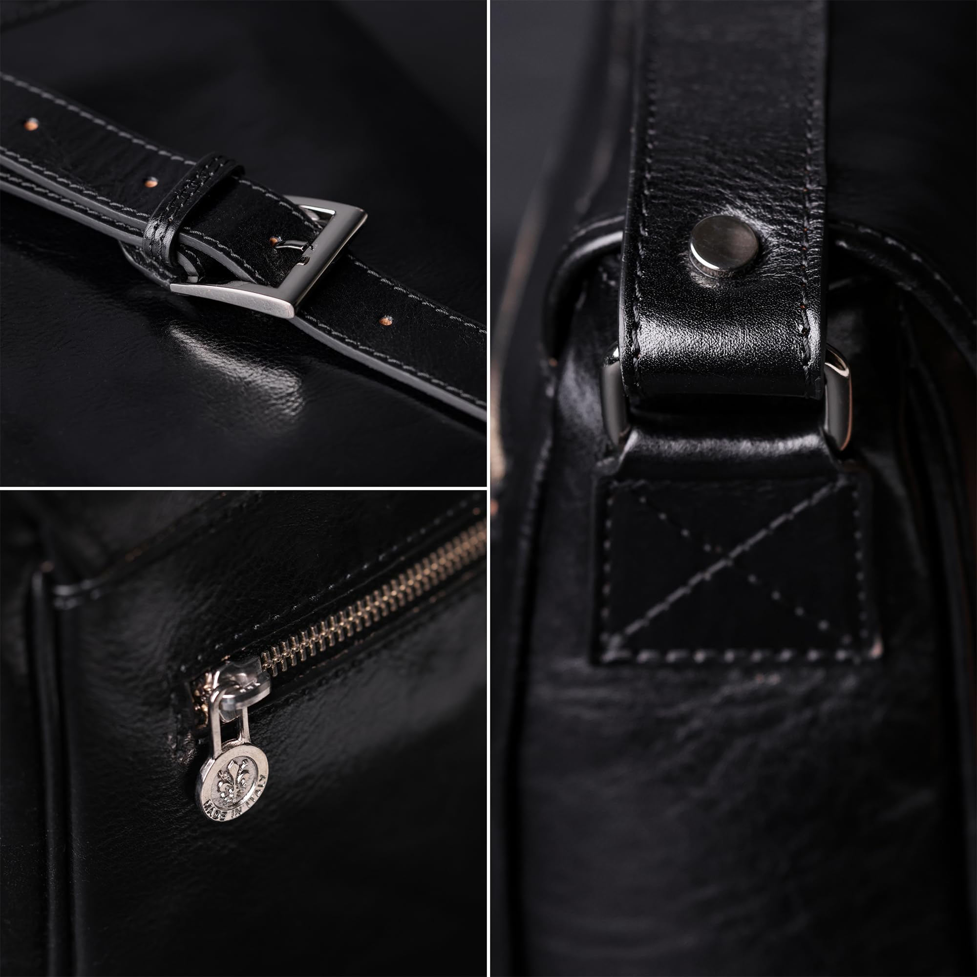 Premium Italian Leather Messenger Bag for Men - Handmade Crossbody Shoulder Bag with Time-Resistant Quality | Perfect for Business, Travel & Daily Commute