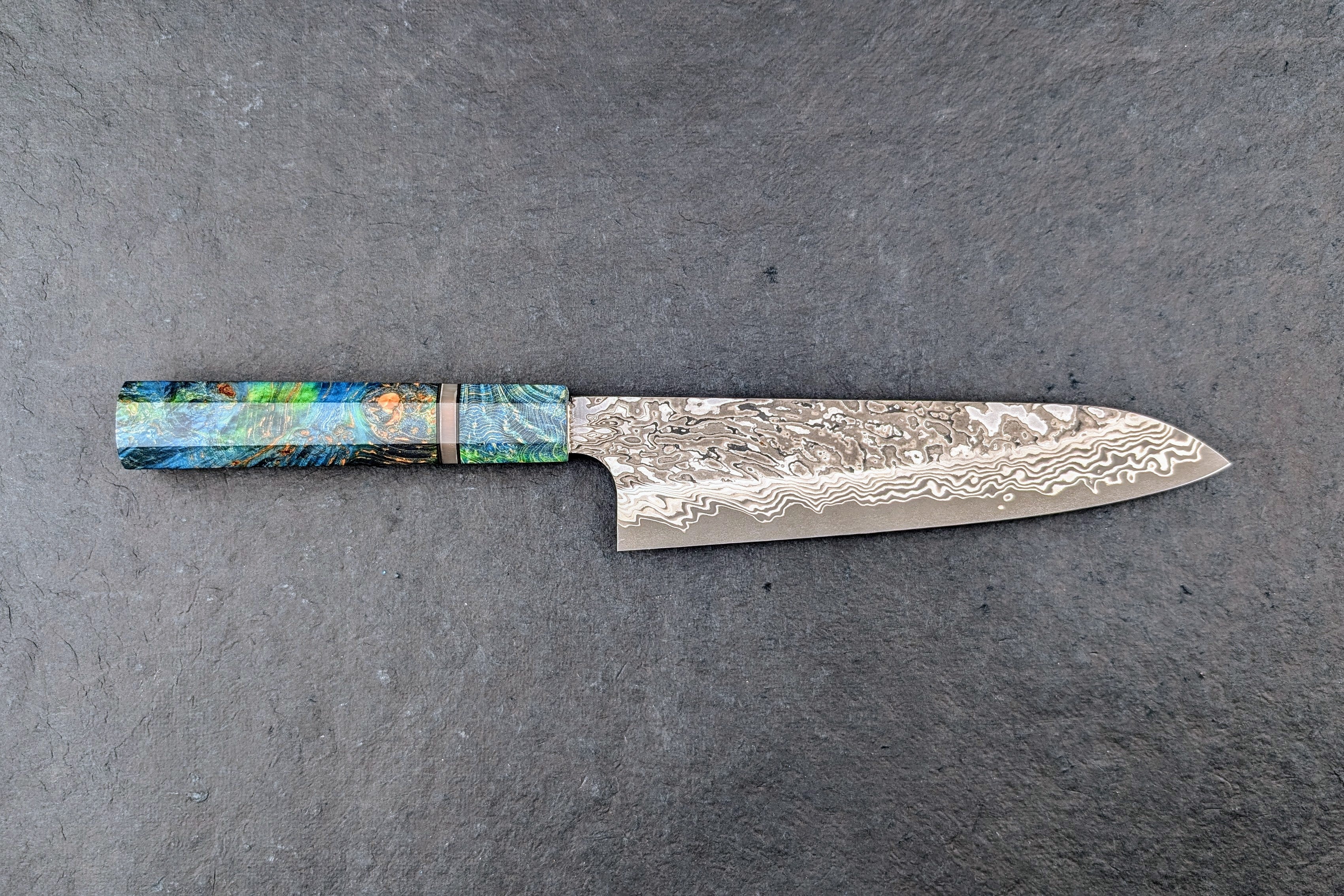 Premium Nigara SLD Damascus Kurozome Gyuto 210mm Japanese Chef Knife - High Carbon Steel Blade for Professional Cooking & Sushi Preparation