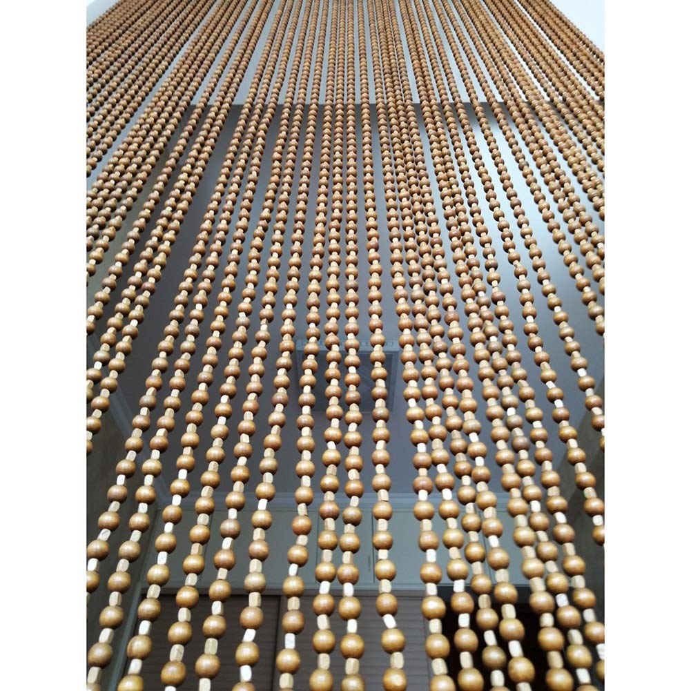 GuoWei Wooden Beaded Curtains - Rustic Room Divider for Living Room, Bedroom, Doorway - Customizable Hanging Strings (21 Strands, 70x125cm) - Perfect for Boho Decor, Privacy Screen & Home Partition