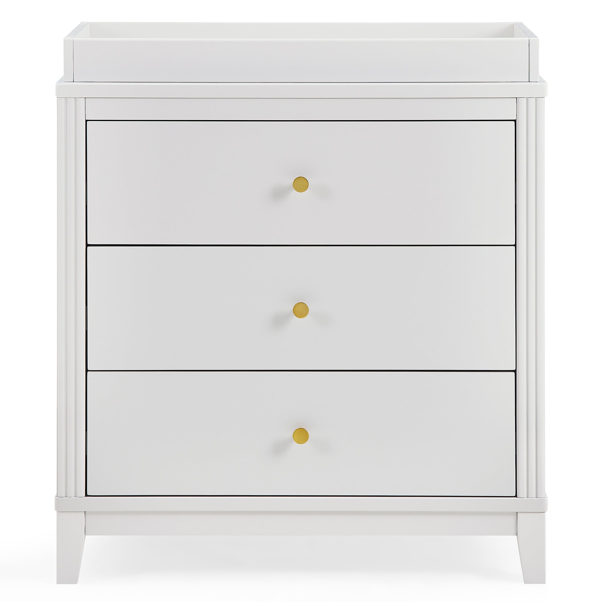 Eloise 3 Drawer Dresser with Changing Top & Interlocking Drawers - Nursery Storage Solution for Baby Clothes, Diapers & Essentials | Modern Baby Changing Table & Dresser Combo for Nursery Organization