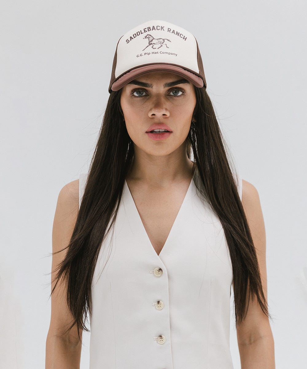 Premium Saddleback Ranch Trucker Hat - Durable Mesh Back & Adjustable Fit - Perfect for Outdoor Adventures, Rodeos & Country Lifestyle