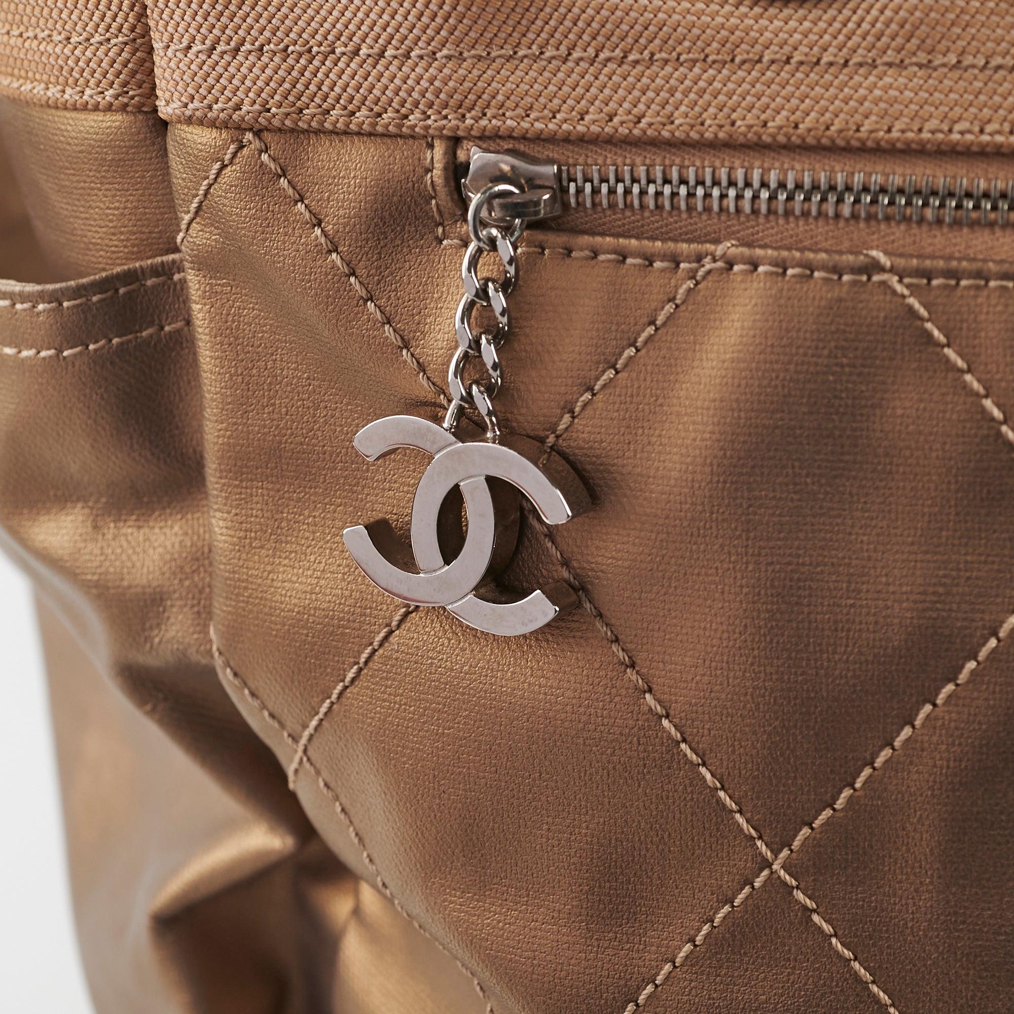 Chanel Bronze Leather Tote Bag for Women - Luxury Designer Handbag for Work, Travel & Everyday Use