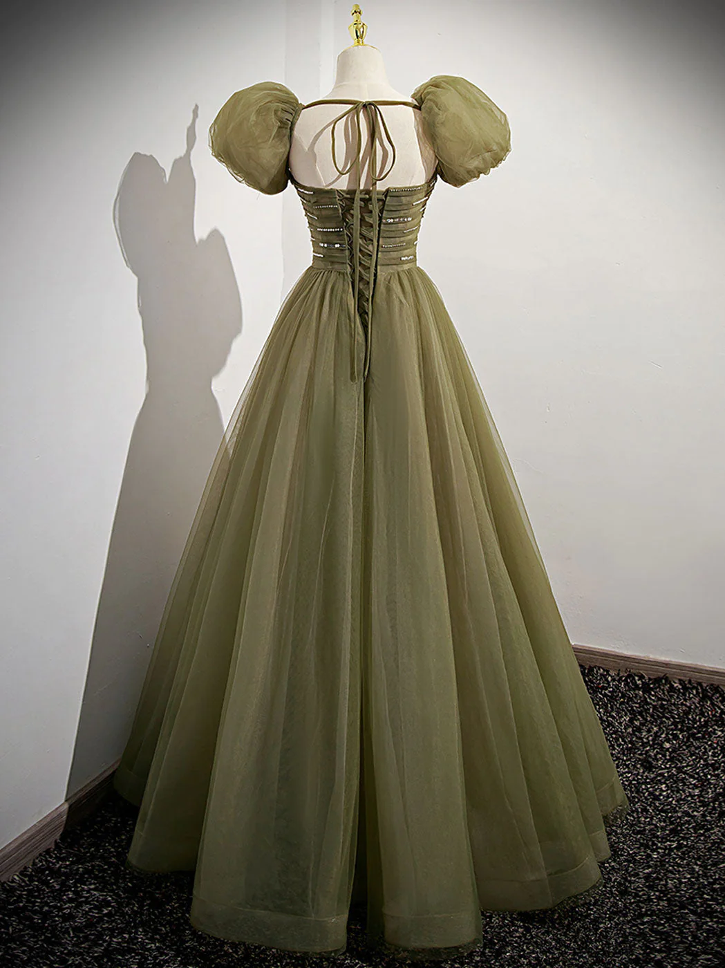 Elegant Green A-Line Tulle Prom Dress | Fairy Formal Party Gown | Evening Ball Gown for Women | Perfect for Prom, Homecoming, Quinceañera & Special Occasions