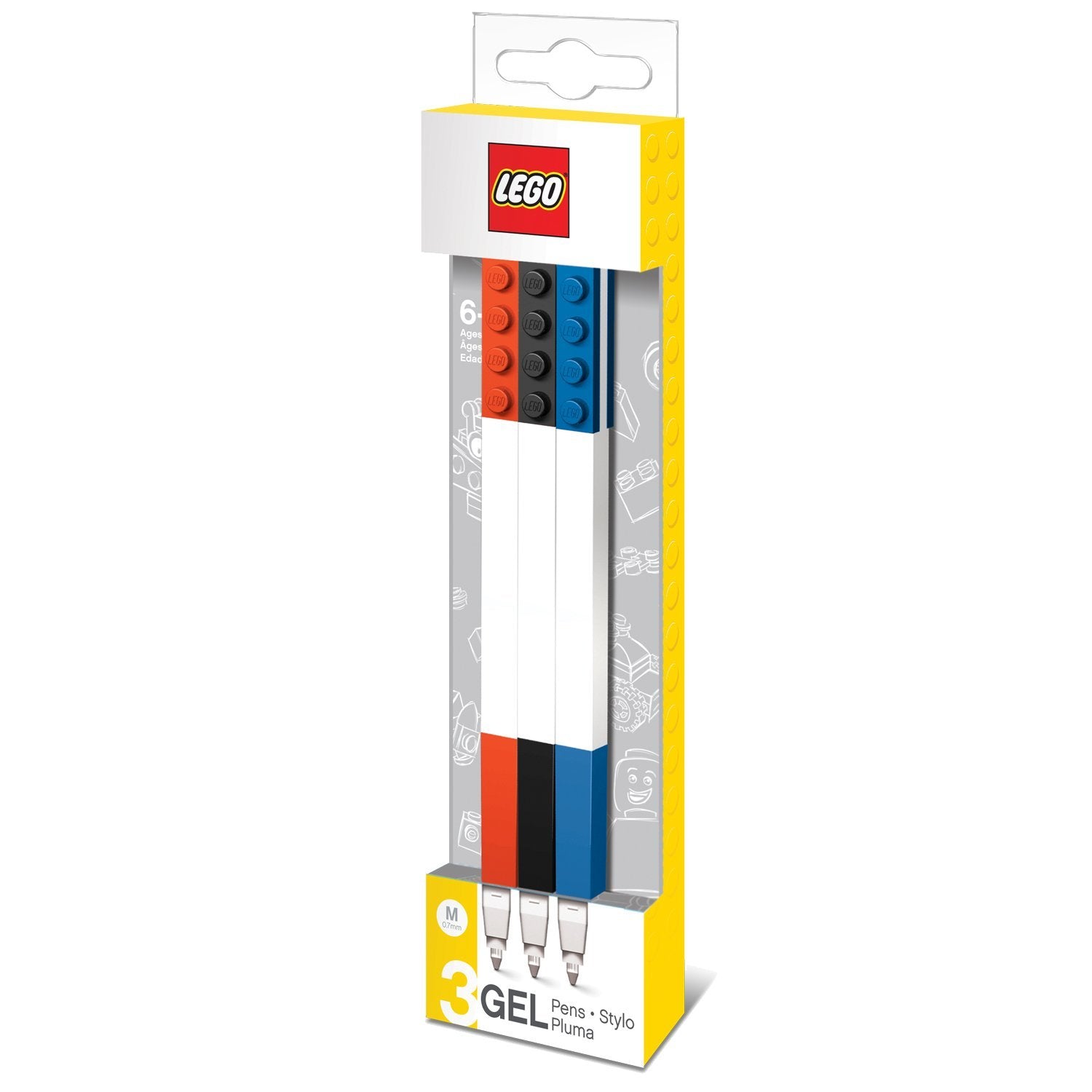 LEGO 3 Pack Gel Pens Set - Colorful Smooth Writing Pens for School, Office & Art Projects - Perfect for Note Taking, Journaling & Creative Drawing
