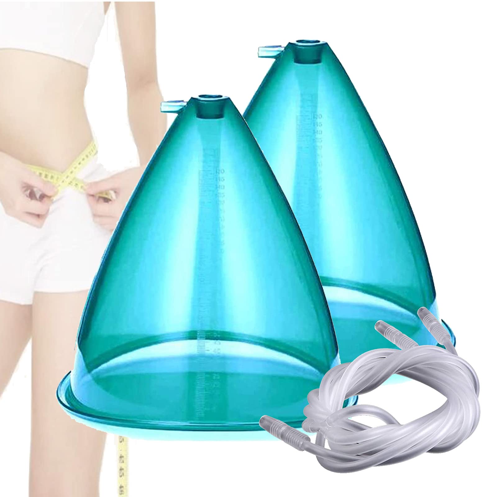 180ML Extra Large Vacuum Cupping Cups for Body Massage - 2 Pack, Hip Lift & Pain Relief Therapy Tools for Home Spa, Back Pain, Cellulite Treatment