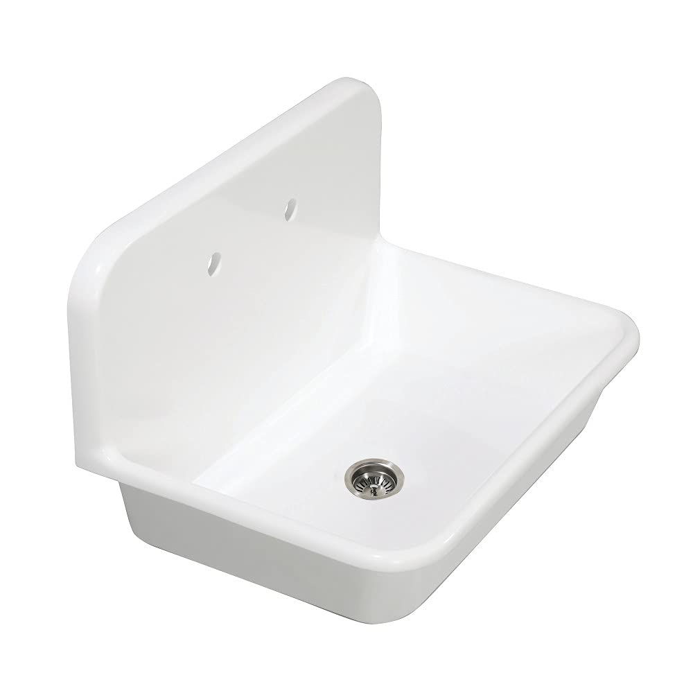 Kingston Brass GKTA302119 Arcticstone Top-Mount Kitchen Sink - Matte White Finish, Durable Composite Material, Perfect for Modern Kitchens & Busy Households