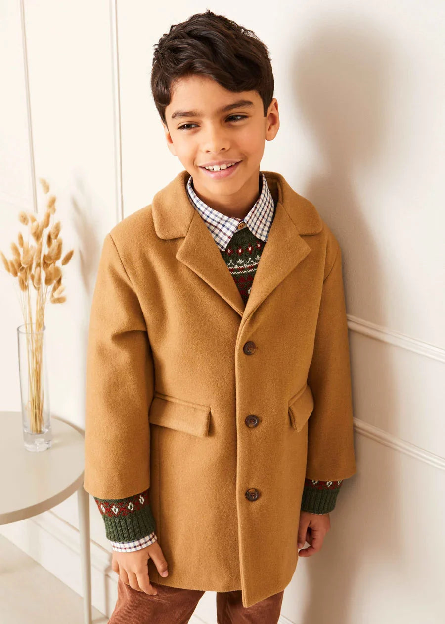 Green Fair Isle Merino Wool Sweater for Boys - Cozy Winter Knitwear for School & Outdoor Activities