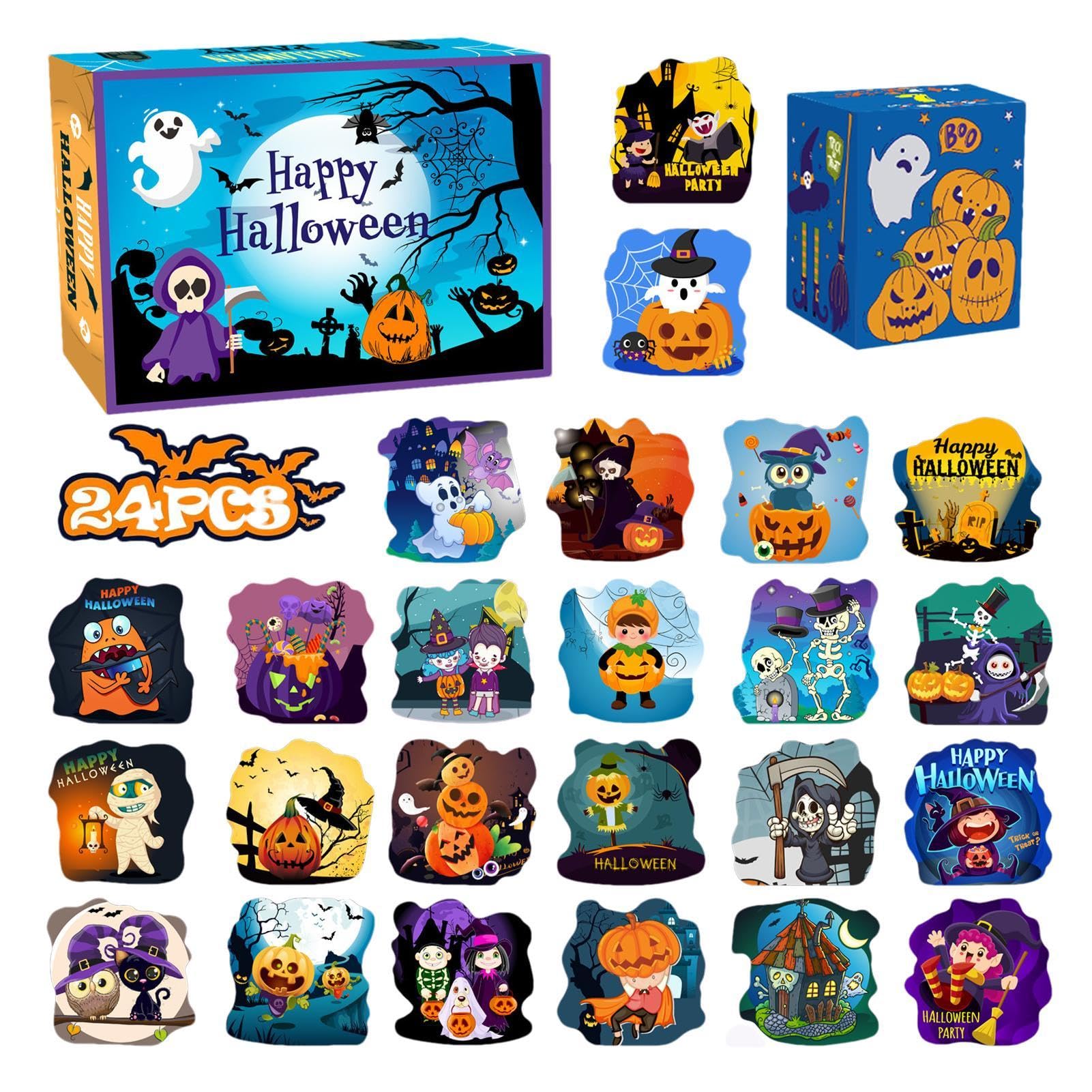 2024 Halloween Advent Calendar Countdown - Anime Puzzle Toys for Teens & Adults | Spooky Home Decor with Pumpkin, Witch & Ghost Themes | Perfect for Parties, Gifts & Seasonal Celebrations