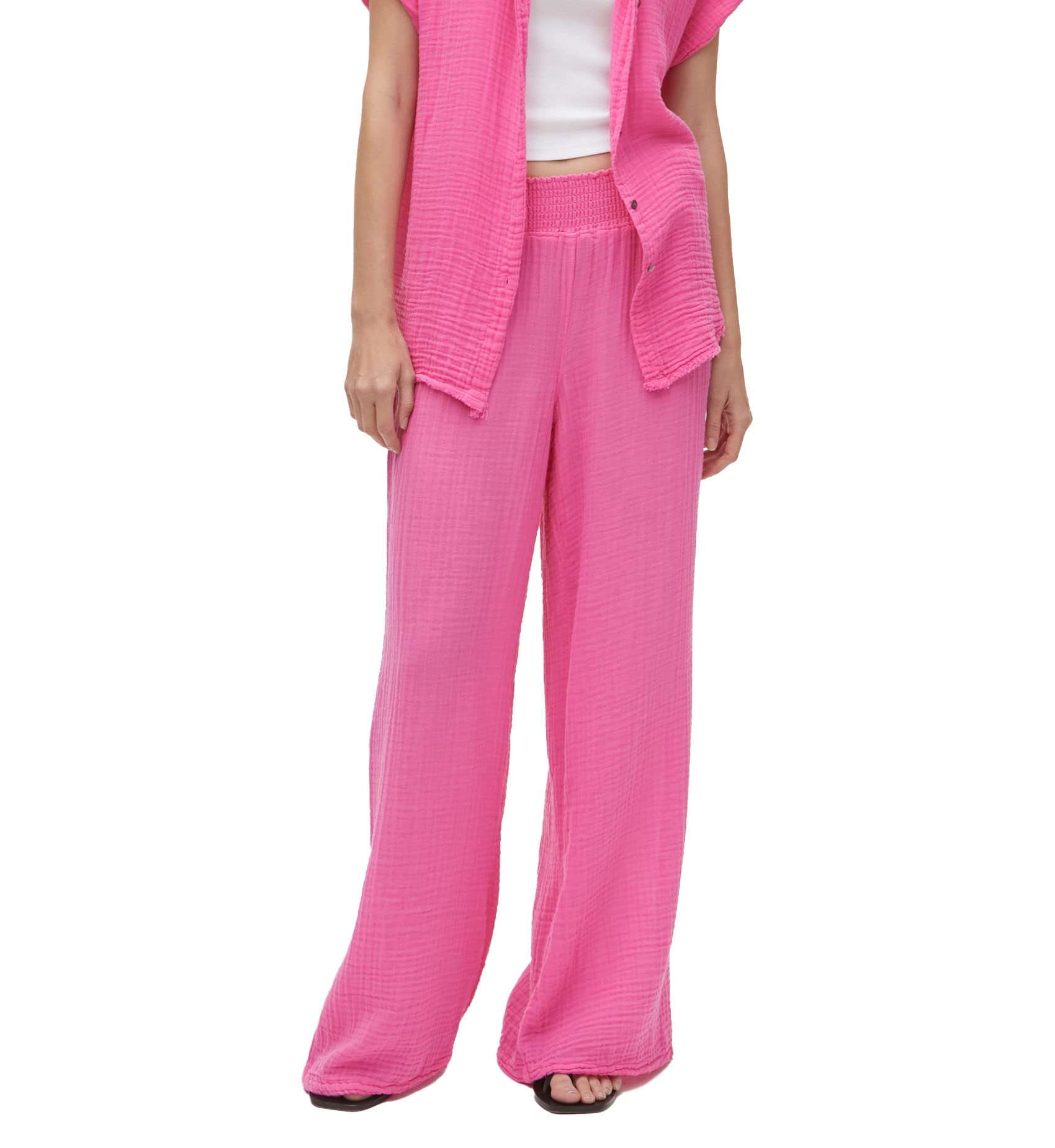 Michael Stars Women's Susie Gauze Pants - Comfortable Elastic Waist Casual Pants for Summer, Travel, and Beach Outfits