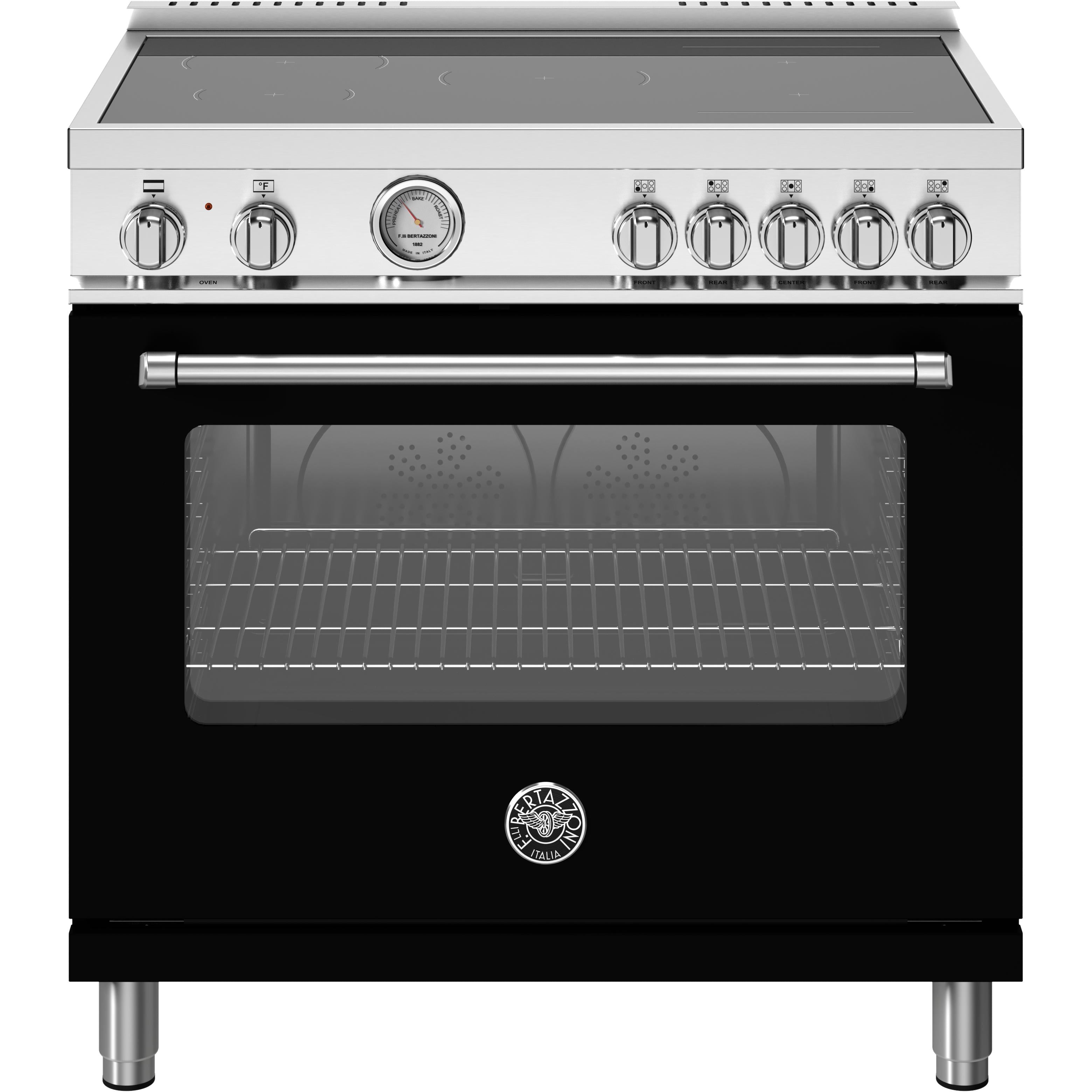 Bertazzoni 36 Inch Freestanding Induction Range MAS365INMNEV - Professional Italian Kitchen Appliance for Home Chefs | Perfect for Modern Kitchens, Cooking Enthusiasts & Gourmet Meals