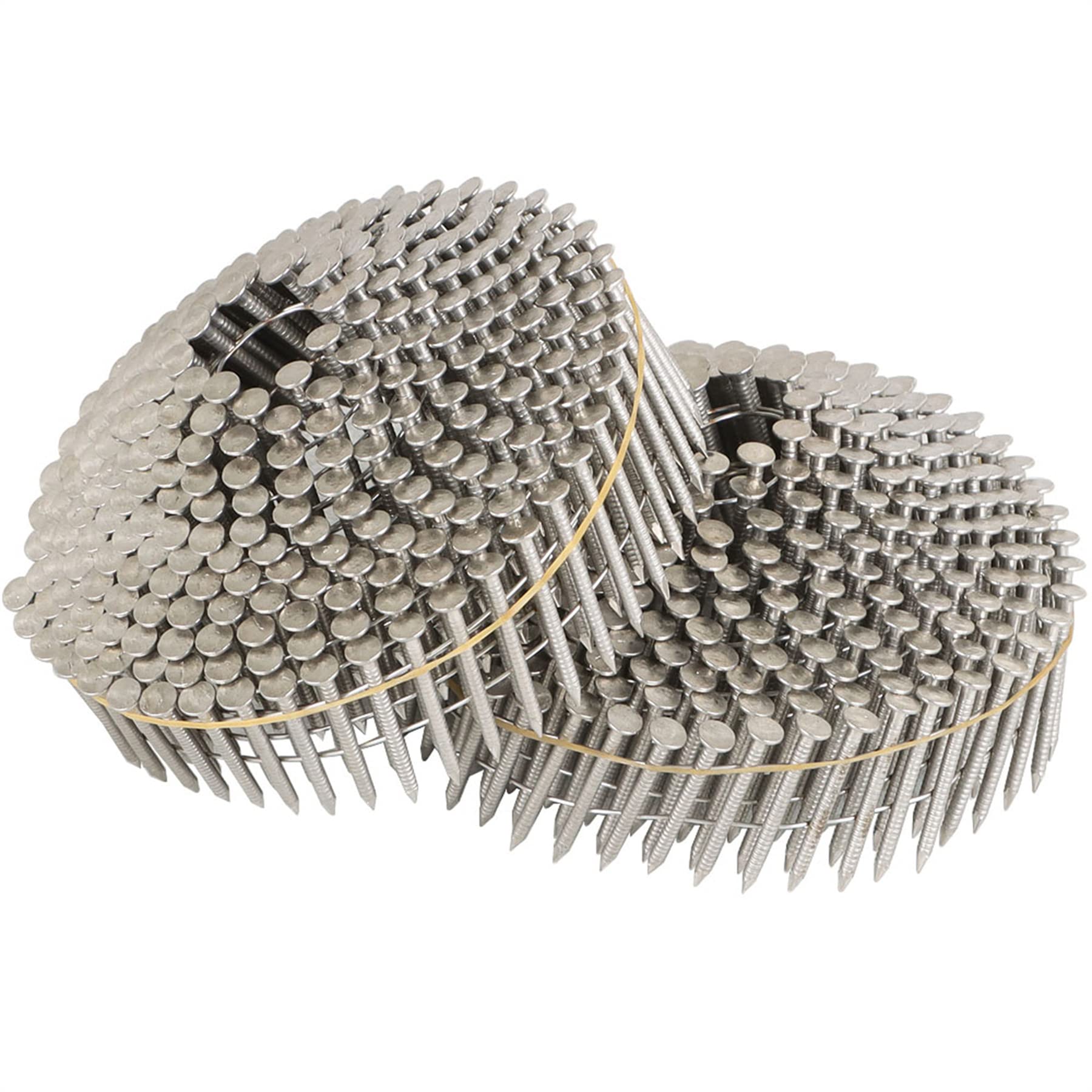 15 Degree Stainless Steel Siding Nails 1-1/4-Inch x .090-Inch Collated Wire Coil Roofing Nails - 304 Stainless Steel (1200 Count) - Perfect for Roofing, Siding, and Exterior Construction Projects