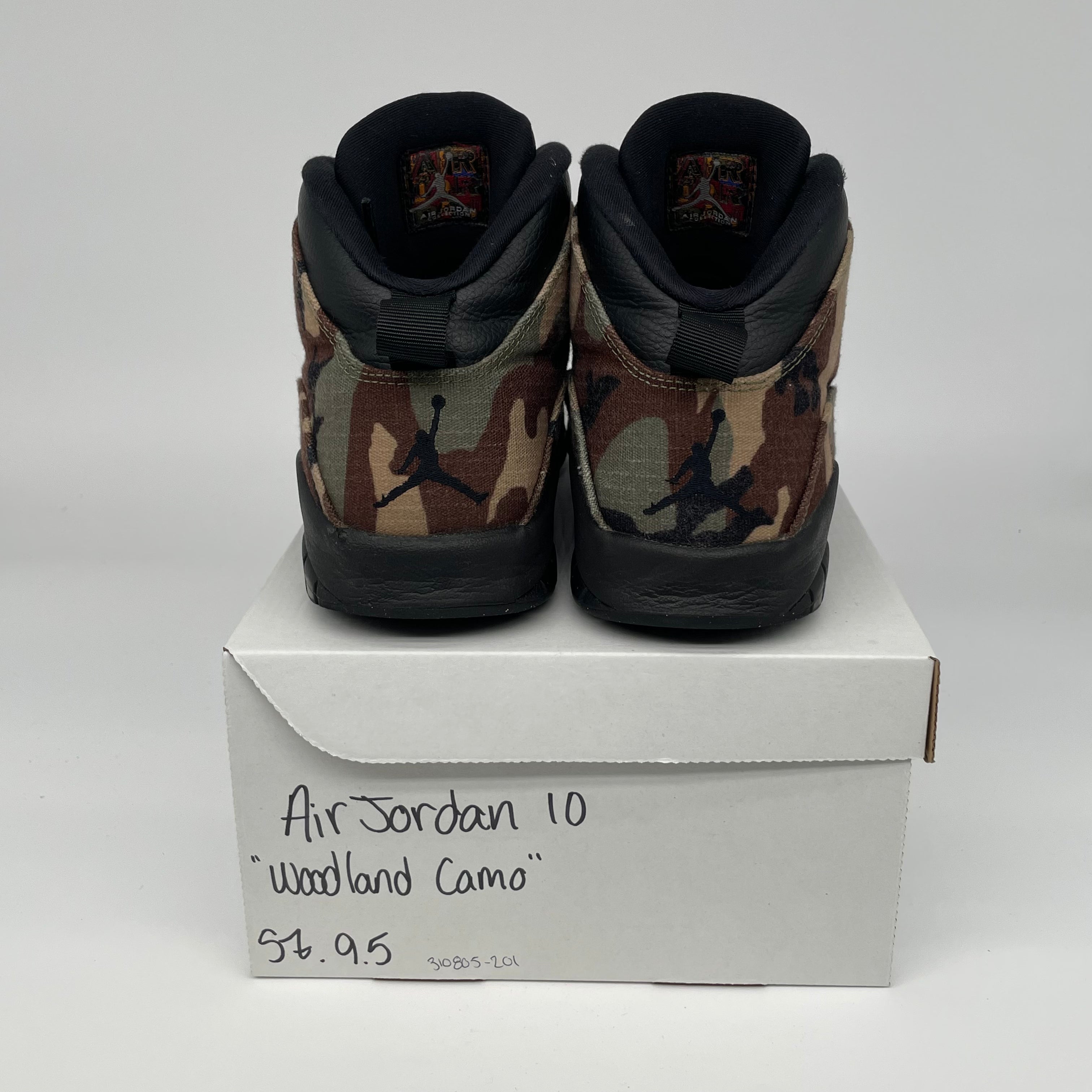 AIR JORDAN 10 Retro Sneakers - Woodland Camo Men's Size 9.5 (310805-201) - Basketball Shoes for Streetwear & Casual Outfits
