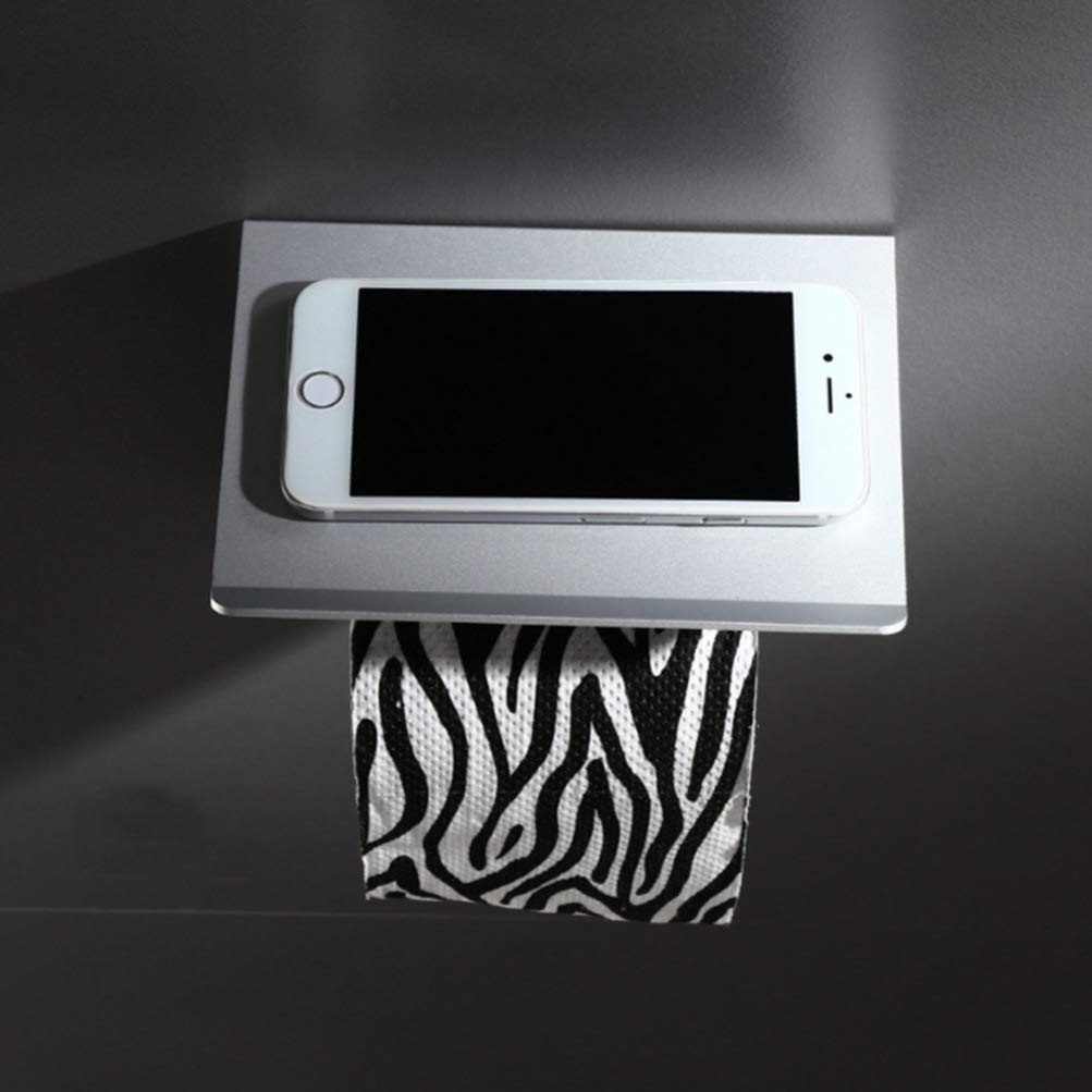 Aluminum Wall Mount Phone Holder & Shelf Bracket for Bathroom Kitchen