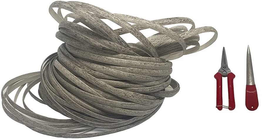 Rattan Furniture Repair Kit - 230 Ft Grey Flat Plastic Woven Material for Wicker Restoration, Chair & Basket Weaving - Ideal for Patio Furniture, Conversation Sets & Outdoor Decor (1.2 Lbs)