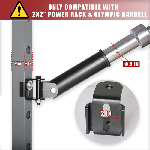 Heavy Duty Rack Mounted Landmine Squat Attachment - T-Bar Row Landmine Base for Power Rack - Perfect for Home Gym Strength Training & Weightlifting Exercises