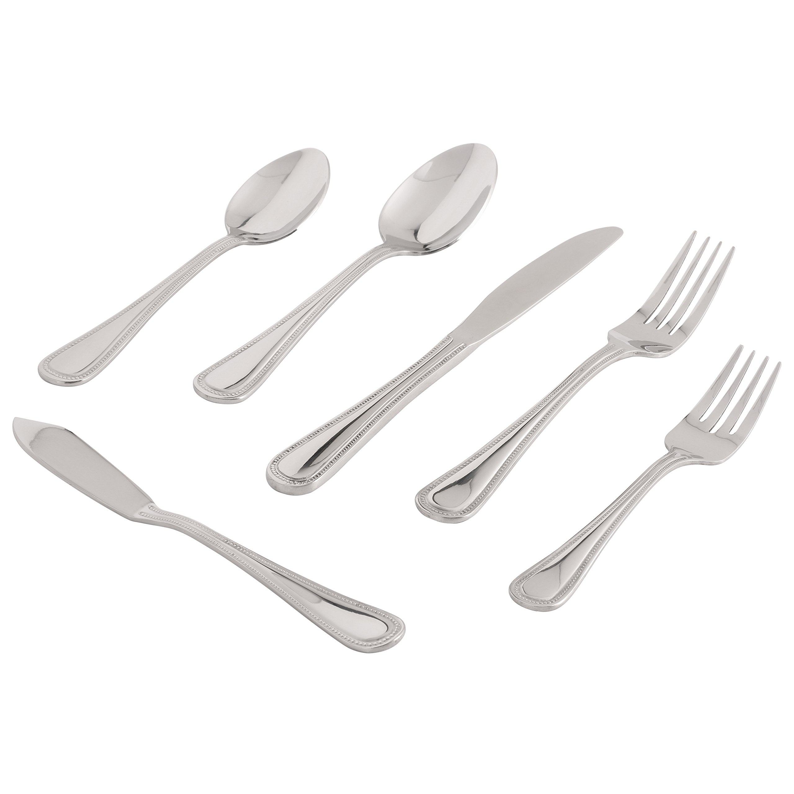 10 Strawberry Street Pearl Dinner Knife Set of 6 - Premium Stainless Steel Cutlery for Formal Dining, Wedding Registry & Holiday Entertaining