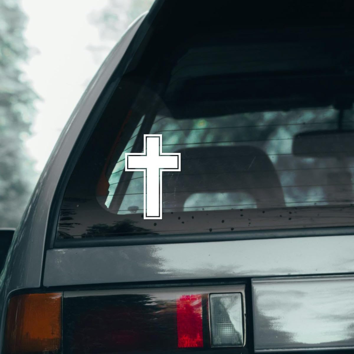 Waterproof White Cross Patonce Fleury Trinity Sticker (3 x 1.96 Inches) - Perfect for Laptops, Tablets, Journals & DIY Crafts - Durable Vinyl Decal for Home, Office & School Decor