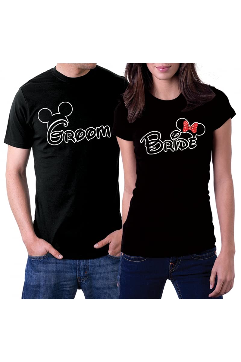 Couple Matching T-Shirts for Groom and Bride - Newlywed Outfits - Perfect for Weddings, Honeymoons & Anniversaries