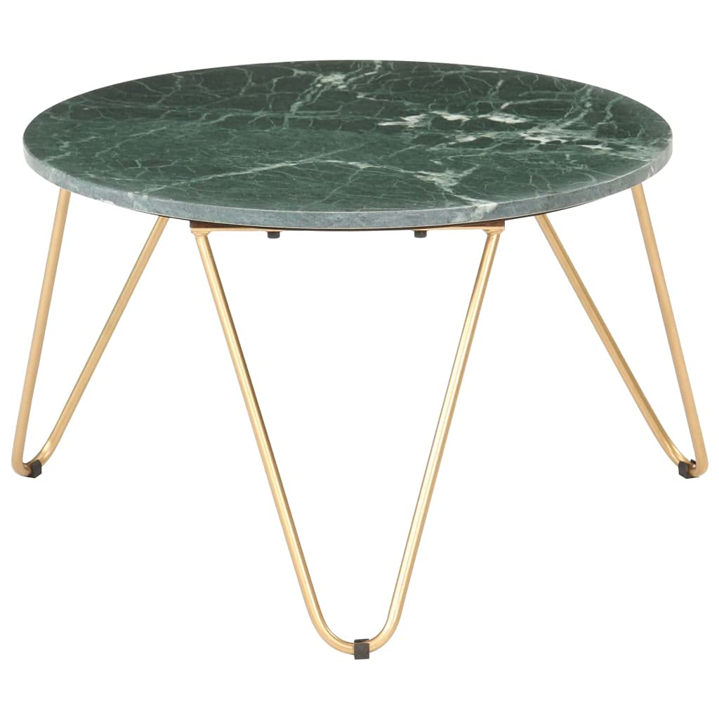 SKM Green Coffee Table 25.6x25.6x16.5 Inches - Real Stone with Marble Texture for Living Room, Lounge & Office - Modern Square End Table with Storage Shelf