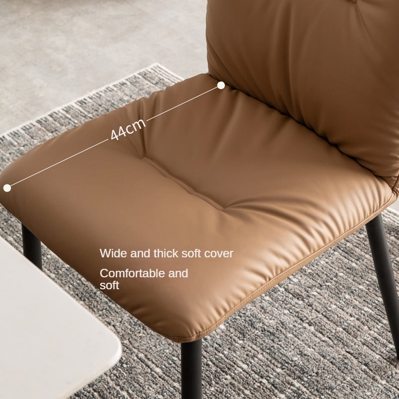 Premium Organic Leather Soft Chairs - Set of 4 for Living Room, Dining Room & Office - Comfortable Modern Seating Furniture for Home & Workspace