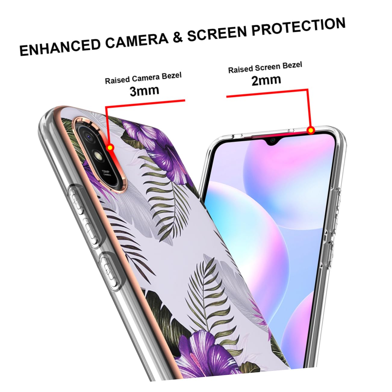 Veemoon Cute Floral Phone Case for iPhone 15/14/13/12 Pro Max - Shockproof Anti-Scratch Protective Cover with Soft TPU Bumper - Perfect for Women Girls Daily Use & Gift Giving