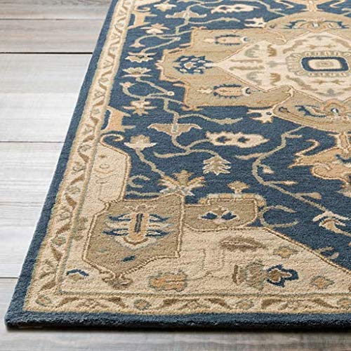 Premium Surya Hand Tufted 100% Wool Classic Square Accent Rug - 4x4 Feet Soft & Durable - Perfect for Living Room, Bedroom, or Office Decor