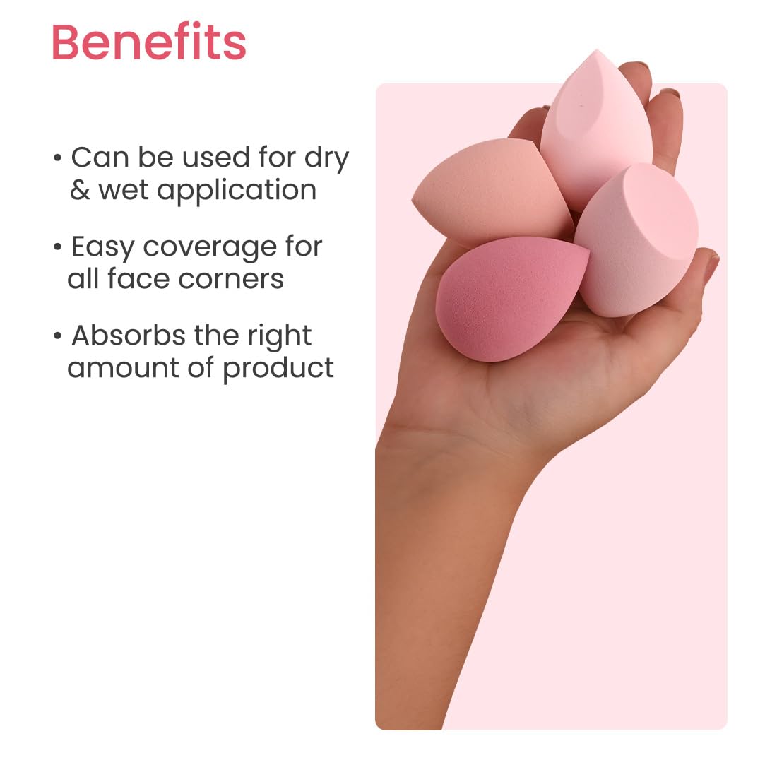 Earth Rhythm Beauty Blender Makeup Sponge - 4 Pack Olive Cut Latex-Free Sponge for Flawless Foundation & Concealer Application | Washable & Reusable | Perfect for Liquid, Cream & Powder Makeup