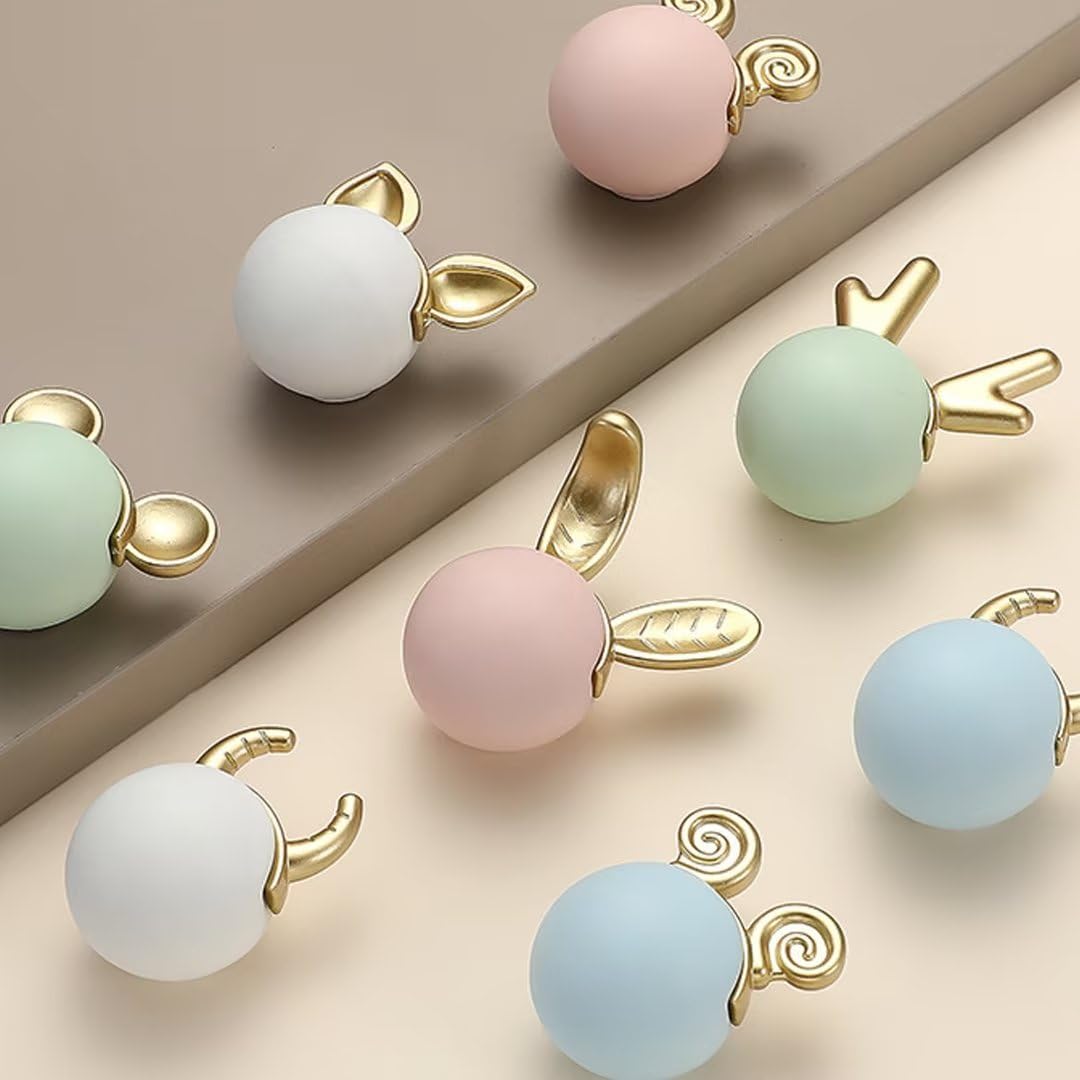 8 Pack Ceramic Drawer Knobs - Single Hole Cabinet Handles for Dresser, Closet & Kids Furniture - Cute Animal Shaped Pulls for Children's Room & Nursery Decor (White) - Perfect for DIY Home Improvement & Furniture Upgrades