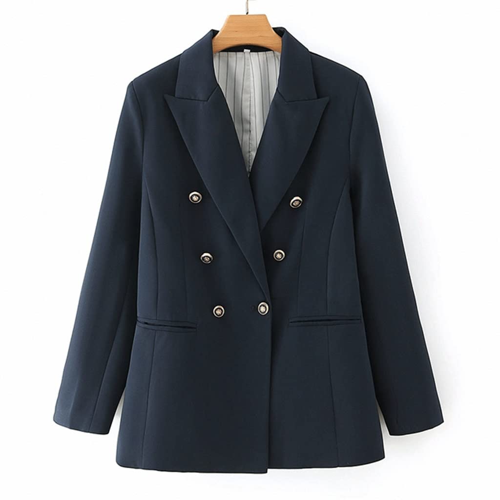 WDBBY Women's Long Sleeve Blazer Coat - Slim Fit Office Jacket for Professional Women (Color: Black, Size: Small) | Perfect for Business Meetings, Office Wear & Formal Occasions