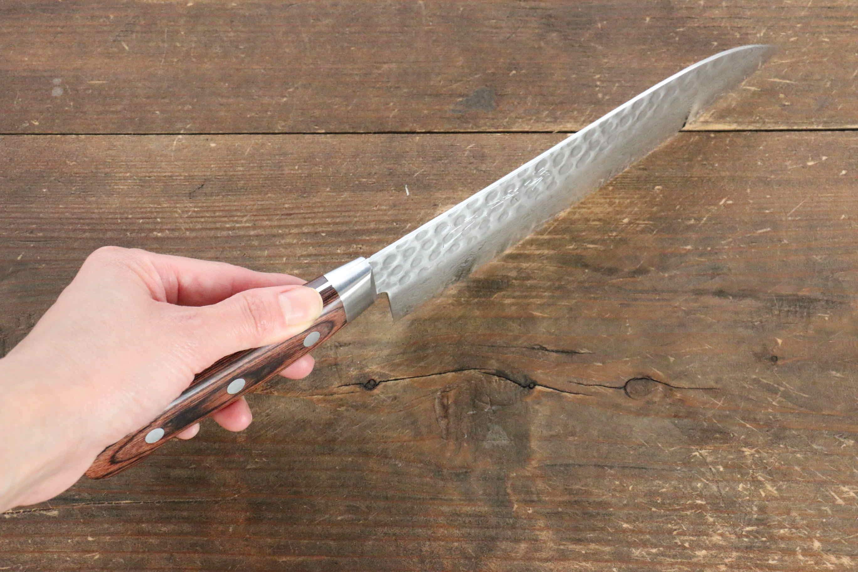 Premium Jikko VG10 17-Layer Damascus Santoku Knife 180mm with Mahogany Handle - Japanese Kitchen Knife for Professional Chefs & Home Cooking, Perfect for Slicing, Dicing & Chopping Vegetables, Meat & Fish