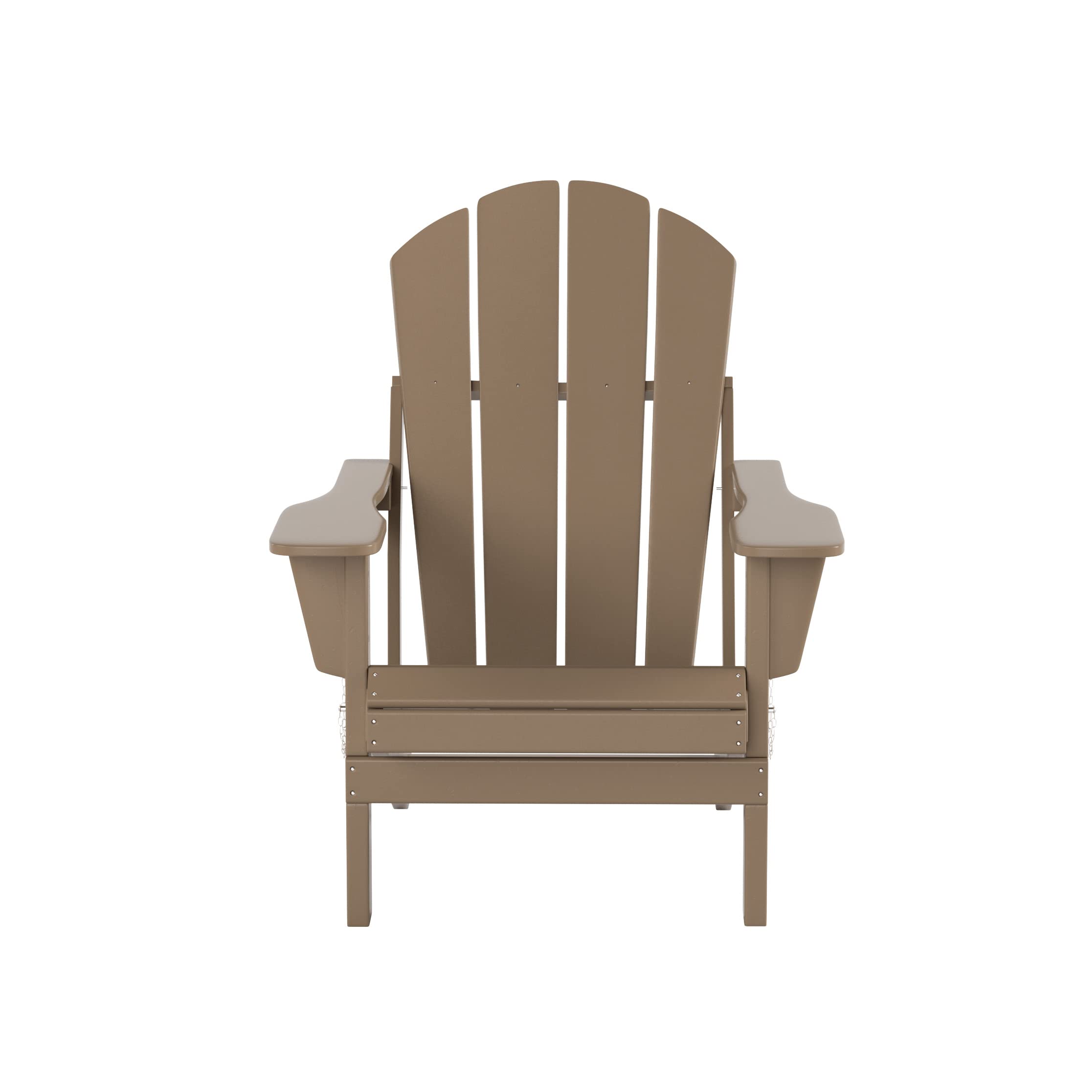 **HDPE Adirondack Chair Ottoman Side Table Set 5-Piece - Patio, Backyard, Garden, Porch & Bonfire Outdoor Furniture (Weathered Wood Finish)** - Perfect for Relaxing, Entertaining & Outdoor Gatherings