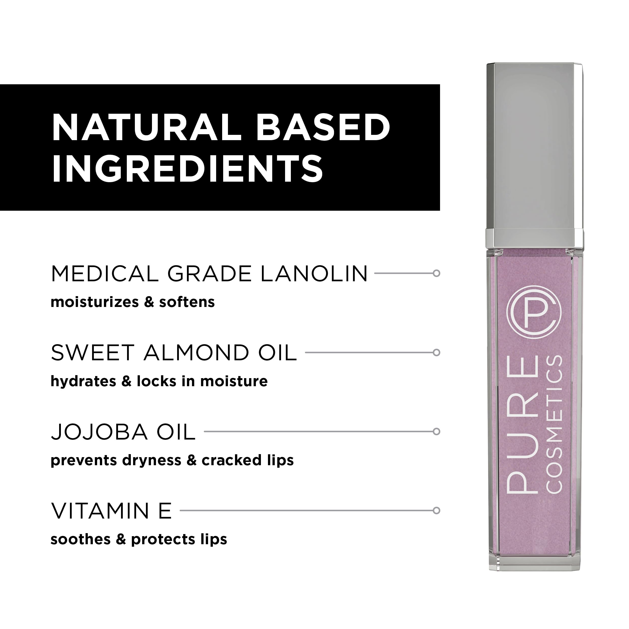 Pure Cosmetics Pure Illumination LED Lip Gloss with Mirror Applicator - Non-Sticky Hydrating Lip Gloss for Dry, Chapped Lips - Moisturizing & Healing Formula (Girl Crush) - Perfect for Night Out, Date Night & Everyday Glam