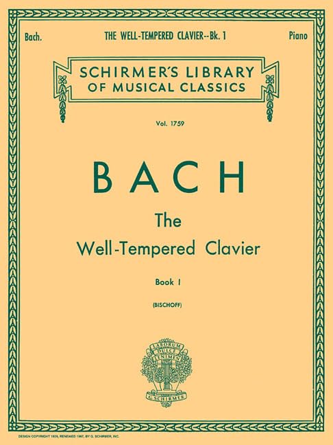 Bach Well-Tempered Clavier Book 1 - Schirmer Library of Classics Vol.1759 Piano Solo Sheet Music | Perfect for Classical Piano Practice & Performance
