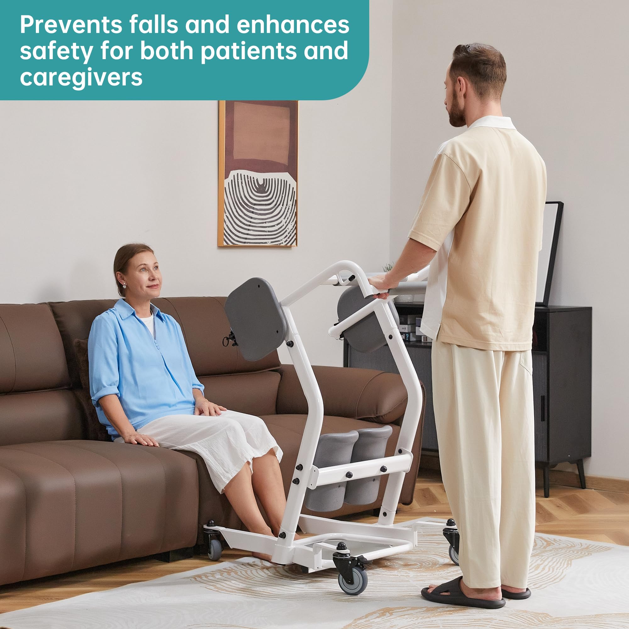 ELENKER Stand Assist Lift - 400 lbs Capacity Sit to Stand Patient Lift for Elderly & Disabled - Home Mobility Aid for Safe Transfer, Bathroom & Bedroom Use