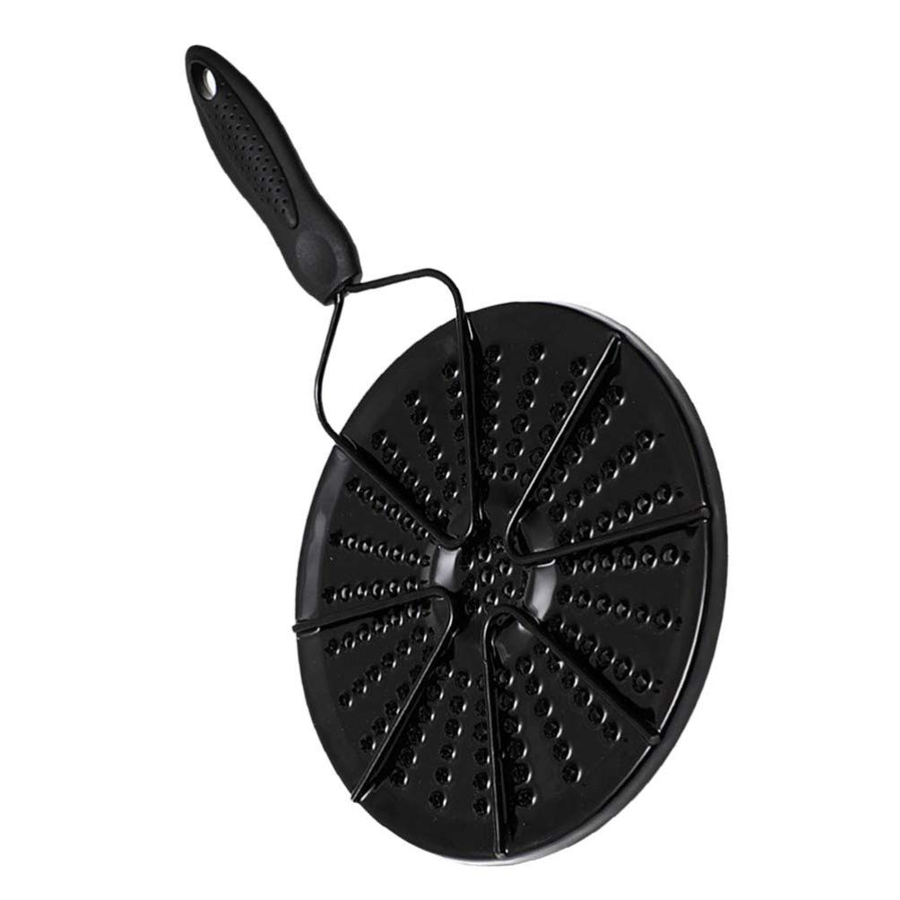 Premium Black Enamel Glass Diffuser Plate - Heat Conduction Stovetop Flame Reducer Ring Tray for Gas Stove Cooktops | Compatible with Coffee Pots & Warmers | Ideal for Home Kitchen, Camping & Outdoor Cooking
