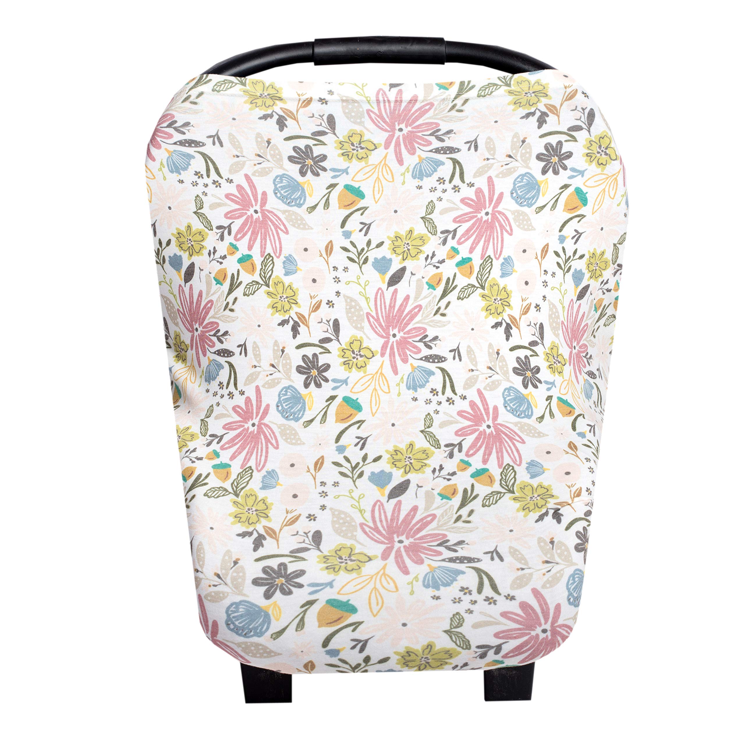 Copper Pearl Baby Car Seat Cover & Nursing Cover - Stretchy 5-in-1 Multi-Use Canopy for Infants (Olive, 4.8 oz) | Perfect for Travel, Breastfeeding & Outdoor Protection