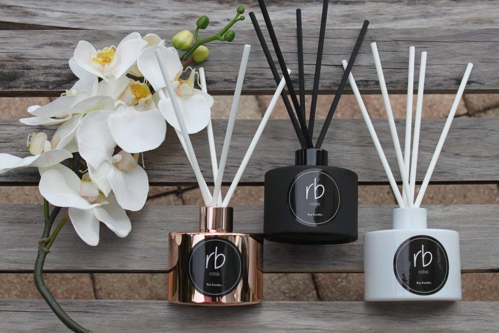 Premium Lavender Reed Diffuser Set - Handmade in USA, 6 Fl Oz Glossy White Glass Bottle with Gift Box, Long-Lasting Home Fragrance for Living Room, Bedroom & Bathroom | Relaxing Aromatherapy & Air Freshener for Spa-Like Ambience