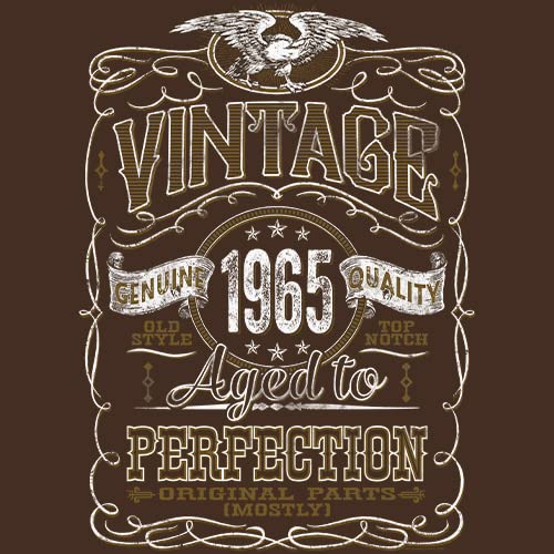 Vintage 1965 Aged to Perfection 60th Birthday Gift T-Shirt for Men - Perfect 60th Birthday Party Outfit & Funny Milestone Celebration Apparel