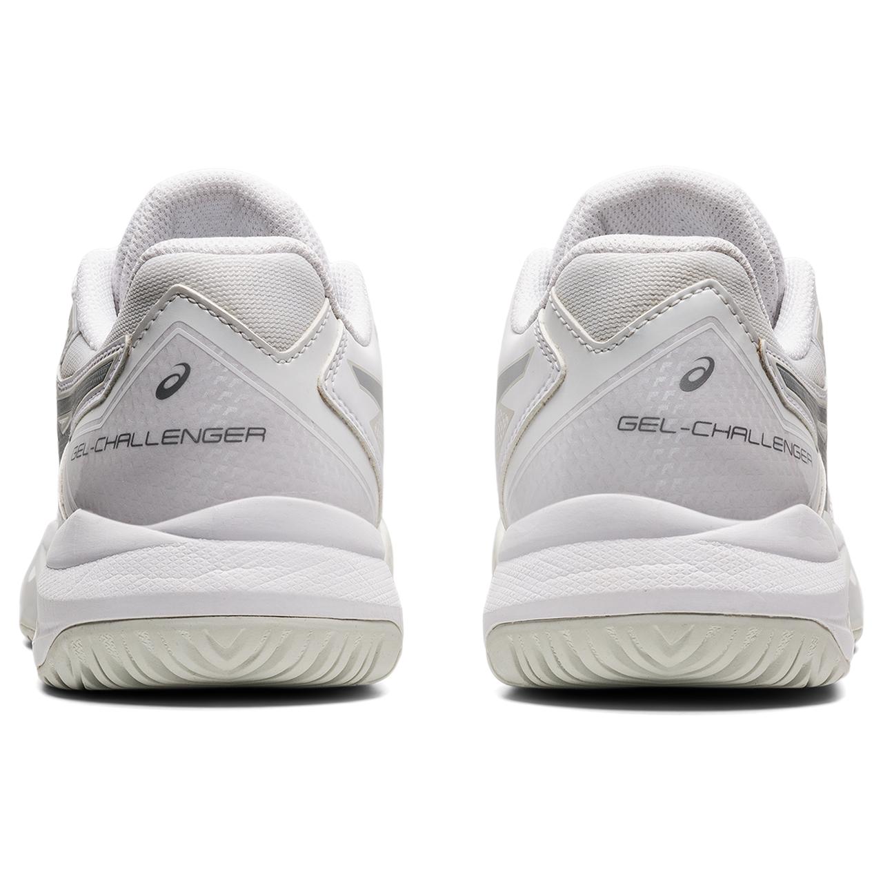 ASICS Gel Challenger 13 Women's Tennis Shoes - White/Silver - Lightweight & Supportive Court Shoes for Women's Competitive Tennis Matches & Training
