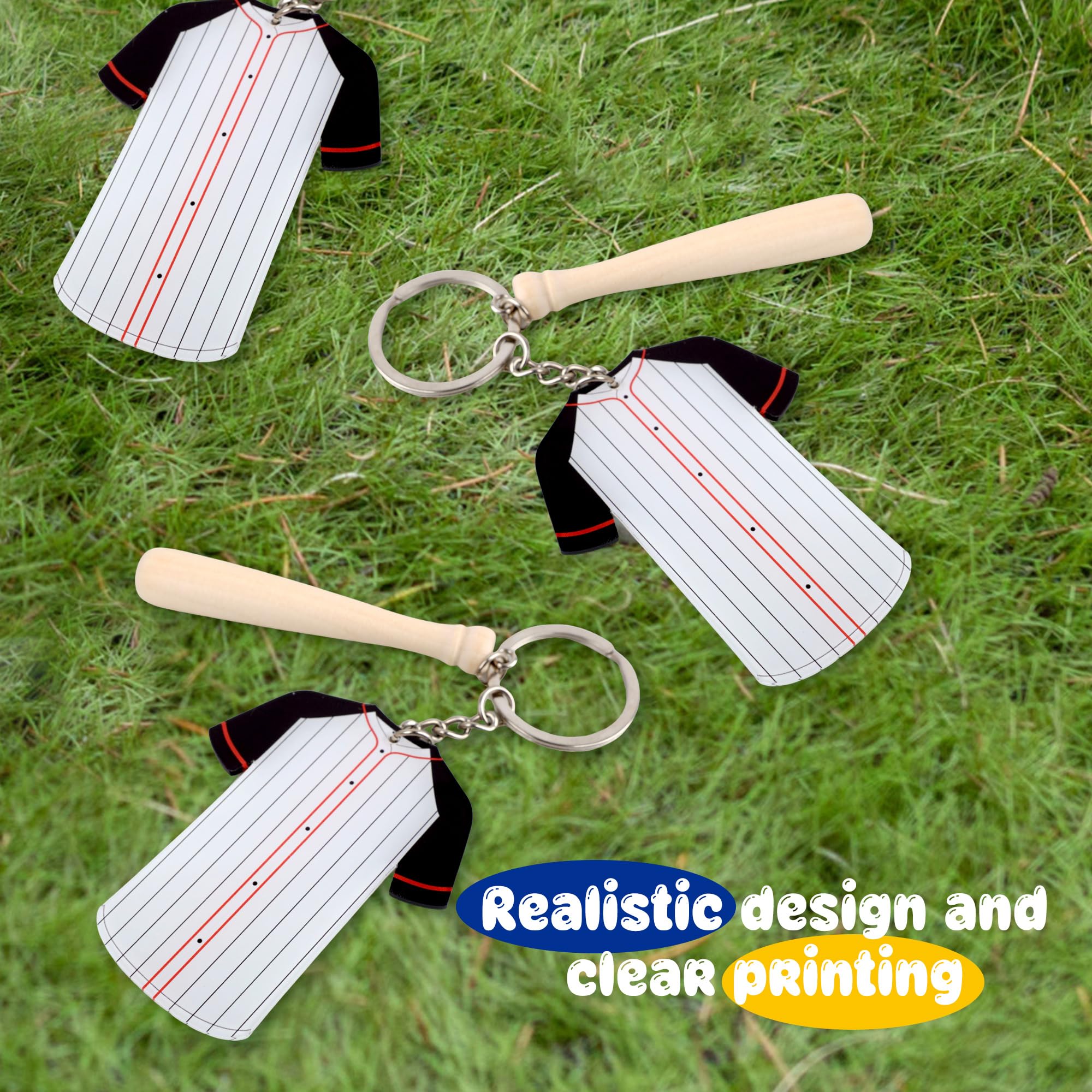 Plukeen 24 Pack DIY Baseball & Softball Acrylic Keychain Kit - Sublimation Crafting Keyrings for Sports Lovers, Team Parties & Personalized Gifts - Perfect for Game Day Favors, Player Awards & Fan Apparel
