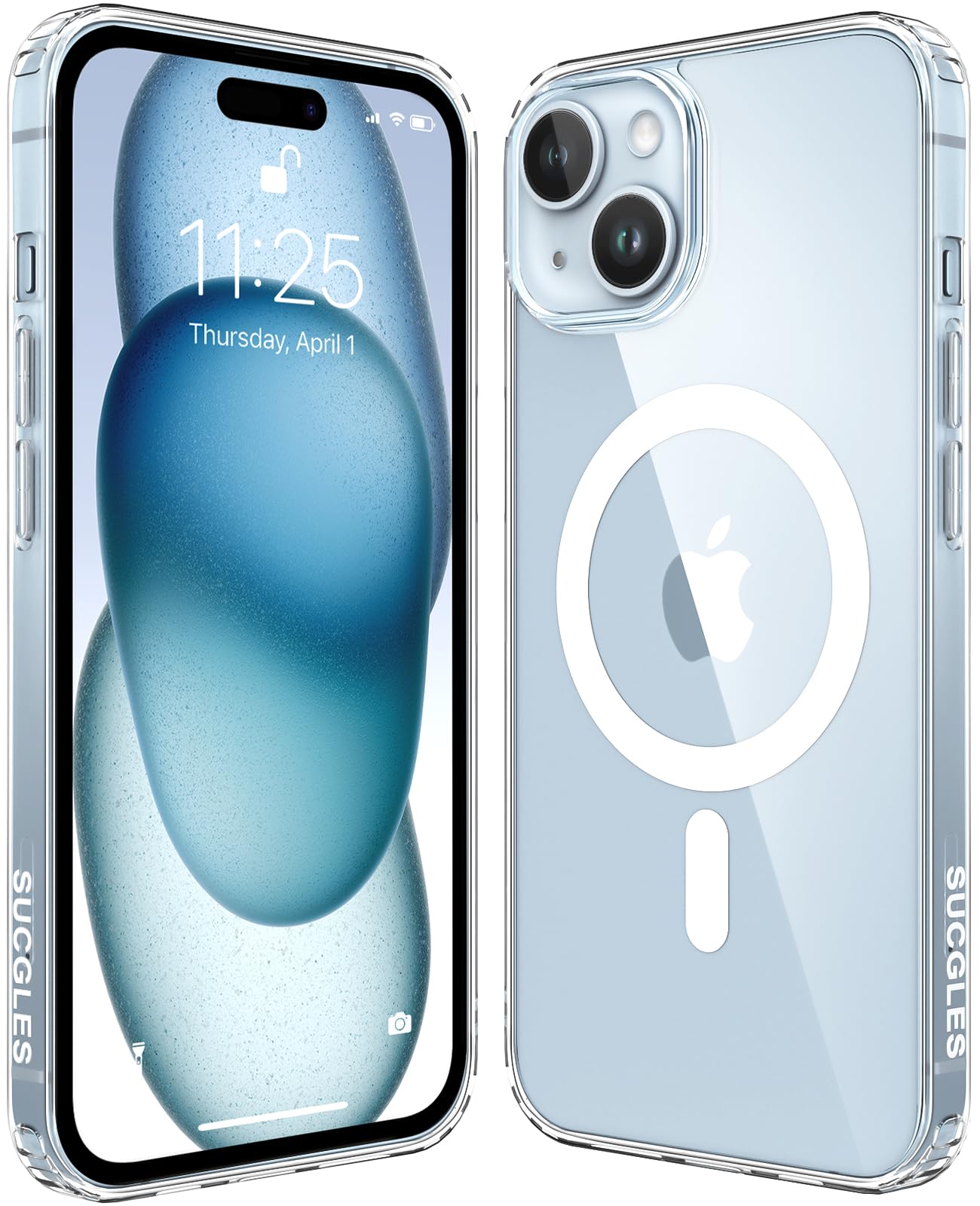 SUCGLES Magnetic iPhone 15 Case with MagSafe - Ultra Strong Magnet, 12FT Military Drop Protection & Shockproof Bumper - Slim Thin Protective Cover for Apple iPhone 15 6.1