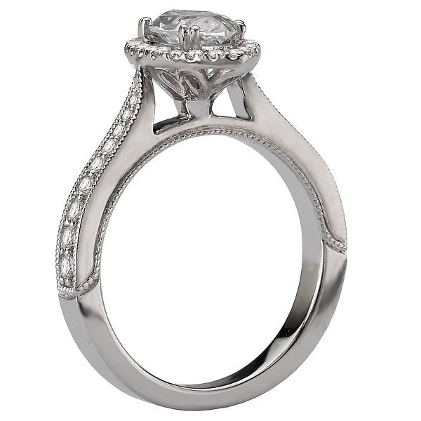 18KT White Gold 1/3 CTW Marquise Cut Diamond Halo Engagement Ring with Milgrain Detailing - Perfect for Proposals, Anniversaries & Special Occasions