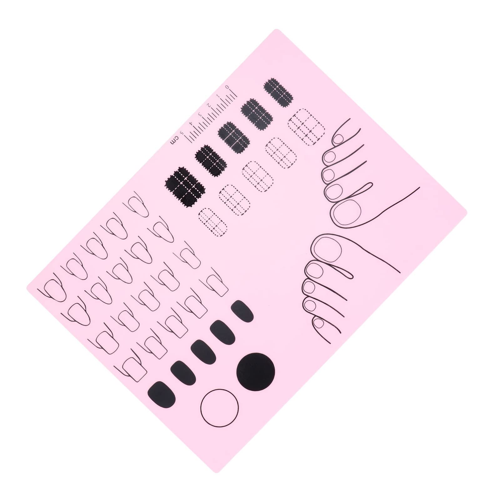FRCOLOR Silicone Nail Mat - Washable Manicure Practice Pad for Nail Art Stamping & Foils