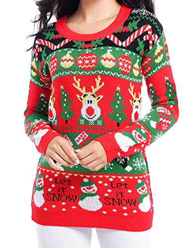 Deer Snowman Red