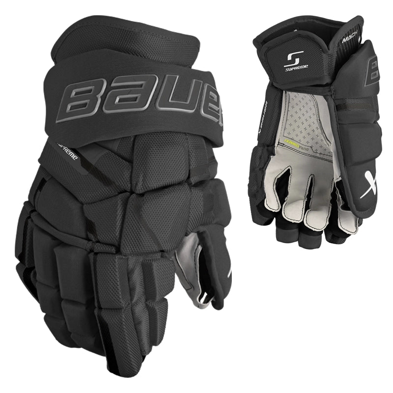 Bauer Supreme Mach Hockey Gloves for Senior Players - Professional Ice Hockey Gloves for Enhanced Grip & Protection - Perfect for Games, Training & Competitive Play